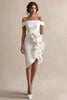 Load image into Gallery viewer, Sheath Ruffled Off the Shoulder Asymmetrical Little White Dress