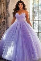 Load image into Gallery viewer, Lilac Strapless Ball Gown Long Plus Size Prom Dress