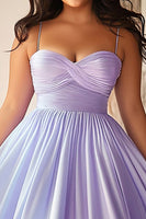 Load image into Gallery viewer, Lilac A Line Spaghetti Straps Ruched Plus Size Long Prom Dress