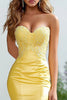 Load image into Gallery viewer, Daffodil Organza Sweetheart Long Mermaid Prom Dress with Ruffles