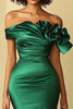 Load image into Gallery viewer, Dark Green One Shoulder Long Mermaid Prom Dress with Slit