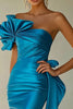 Load image into Gallery viewer, Royal Blue Satin One Shoulder Long Mermaid Prom Dress with Slit