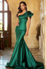 Load image into Gallery viewer, Dark Green Satin One Shoulder Long Mermaid Prom Dress