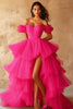 Load image into Gallery viewer, Fuchsia Sweetheart High-Low Ball Gown Prom Dress with Ruffles