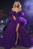 Load image into Gallery viewer, Plum Tulle Sweetheart Long Ball Gown Prom Dress with Lace