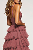 Load image into Gallery viewer, Desert Rose Tulle Long Ball Gown Prom Dress with Ruffles