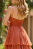 Load image into Gallery viewer, Terracotta Spaghetti Straps Long Ball Gown Prom Dress with Ruffles