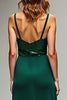 Load image into Gallery viewer, Dark Green Spaghetti Straps Long Sheath Prom Dress with Slit