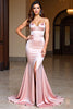 Load image into Gallery viewer, Pink Spaghetti Straps Long Mermaid Prom Dress with Slit