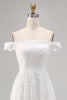 Load image into Gallery viewer, White Lace Off The Shoulder High-Low A Line Boho Maxi Dress