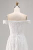 Load image into Gallery viewer, White Lace Off The Shoulder High-Low A Line Boho Maxi Dress