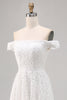 Load image into Gallery viewer, White Lace Off The Shoulder High-Low A Line Boho Maxi Dress