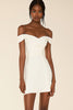 Load image into Gallery viewer, White Satin Off The Shoulder Short Bodycon Graduation Dress