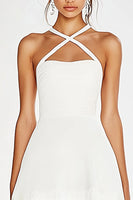 Load image into Gallery viewer, White Chiffon Short A Line Graduation Dress with Ruffles