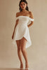 Load image into Gallery viewer, White Sequins Off The Shoulder Short A Line Graduation Dress