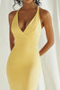 Load image into Gallery viewer, Daffodil Satin Mermaid V Neck Long Prom Dress