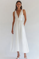 Load image into Gallery viewer, White Chiffon V-Neck Long Engagement Dress