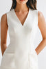 Load image into Gallery viewer, White Satin Short V-Neck Graduation Dress with Pockets