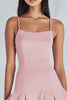 Load image into Gallery viewer, Pink Satin Spaghetti Straps Short A Line Graduation Dress with Ruffles