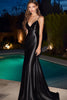 Load image into Gallery viewer, Black Spaghetti Straps Mermaid Long Prom Dress