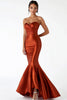 Load image into Gallery viewer, Rust Sweetheart Ruched Satin Mermaid Long Prom Dress