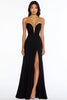 Load image into Gallery viewer, Black Strapless Sheath Long Prom Dress with Slit