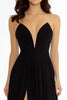 Load image into Gallery viewer, Black A Line Strapless Long Prom Dress with Slit
