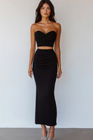 Load image into Gallery viewer, Black Two Piece Sweetheart Long Mermaid Formal Dress