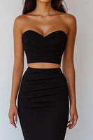 Load image into Gallery viewer, Black Two Piece Sweetheart Long Mermaid Formal Dress