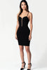 Load image into Gallery viewer, Black Satin Spaghetti Straps Short Bodycon Cocktail Dress