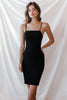 Load image into Gallery viewer, Black Satin Short Spaghetti Straps Bodycon Cocktail Dress
