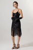 Load image into Gallery viewer, Sparkly Black Golden Spaghetti Straps 1920s Dress with Tassels