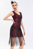 Load image into Gallery viewer, Sparkly Black Golden Bodycon Sequins 1920s Dress with Fringes