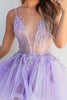 Load image into Gallery viewer, Sparkly Lilac Tulle Short Homecoming Dress with Appliques
