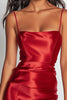 Load image into Gallery viewer, Red Satin Bodycon Spaghetti Straps Short Homecoming Dress