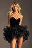 Load image into Gallery viewer, Black Tulle A Line Sweetheart Short Homecoming Dress with Ruffles