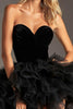 Load image into Gallery viewer, Black A Line Sweetheart Tulle Short Homecoming Dress with Ruffles