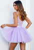 Load image into Gallery viewer, Sparkly Lilac Corset Tulle A Line Short Homecoming Dress