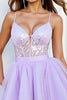 Load image into Gallery viewer, Sparkly Lilac Corset Tulle A Line Short Homecoming Dress