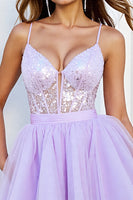 Load image into Gallery viewer, Sparkly Lilac Corset Tulle A Line Short Homecoming Dress
