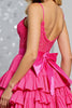 Load image into Gallery viewer, Fuchsia Corset A Line Tiered Short Homecoming Dress with Appliques