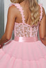 Load image into Gallery viewer, Light Pink A Line Tulle Corset Short Homecoming Dress with Appliques