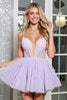 Load image into Gallery viewer, Lilac Tulle A Line Corset Short Homecoming Dress with Appliques