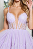 Load image into Gallery viewer, Lilac Tulle A Line Corset Short Homecoming Dress with Appliques