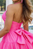 Load image into Gallery viewer, Fuchsia Tulle A Line Halter Short Homecoming Dress
