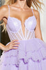 Load image into Gallery viewer, Lilac A Line Tulle Corset Short Homecoming Dress with Bow