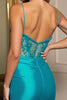 Load image into Gallery viewer, Sparkly Peacock Blue Corset Satin Short Homecoming Dress with Beading
