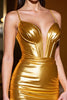 Load image into Gallery viewer, Golden Satin Bodycon Corset Short Homecoming Dress