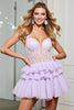 Load image into Gallery viewer, Corset Lilac Tulle A Line Short Homecoming Dress with Appliques