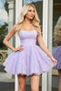 Load image into Gallery viewer, Lilac A Line Tulle Strapless Short Homecoming Dress